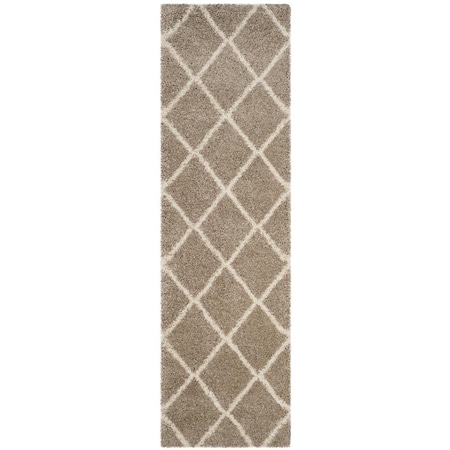 Flowers First 2 ft. 3 in. x 8 ft. Hudson Shag Power Loomed Runner Rug, Beige & Ivory FL2115273